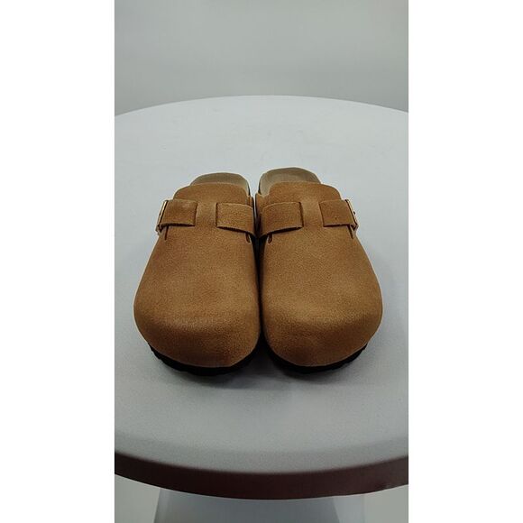 Quince Water Repellent Suede Clog Mule Pecan Shoes 8 - Picture 3 of 3